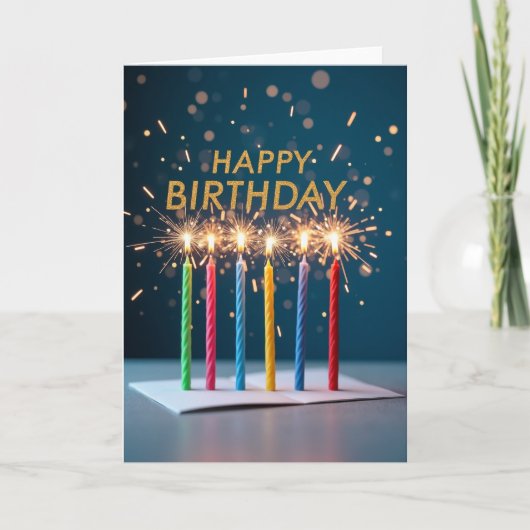 Carte d'anniversaire aux pastels vifs (Devant)