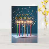 Carte d'anniversaire aux pastels vifs (Fleur jaune)