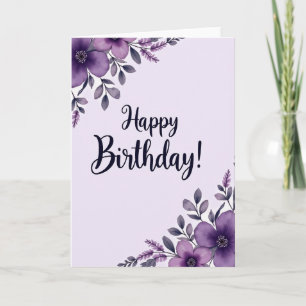 Carte d'anniversaire aux pétales de lilas