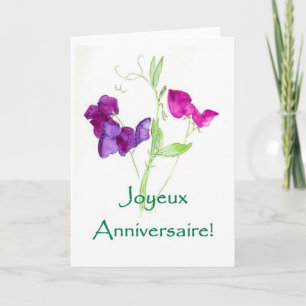 Carte d'anniversaire aux petits pois - Salutation 