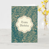 Carte d'anniversaire aux plumes de paon (Fleur jaune)