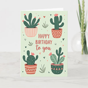 Carte d'anniversaire aux pots jolis