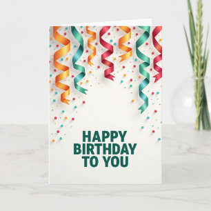Carte d'anniversaire aux rubans doux