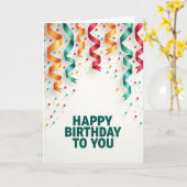 Carte d'anniversaire aux rubans doux (Fleur jaune)