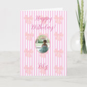 carte d'anniversaire aux rubans roses (Devant)