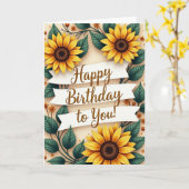 Carte d'anniversaire aux tons terreux (Fleur jaune)