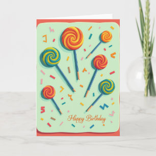 Carte d'anniversaire aux tourbillons sucrés
