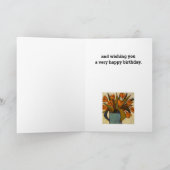 Carte d'anniversaire aux tulipes (Intérieur)