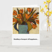 Carte d'anniversaire aux tulipes (Fleur jaune)