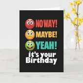 Carte d'anniversaire aux visages joyeux (Fleur jaune)