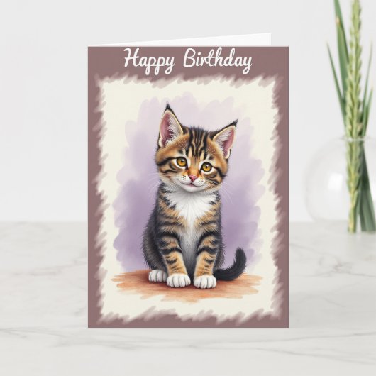 Carte d'anniversaire aux yeux ambre (Devant)
