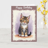Carte d'anniversaire aux yeux ambre (Fleur jaune)