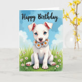 Carte d'anniversaire aux yeux de saphir (Fleur jaune)
