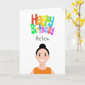 Carte d'anniversaire Avatar personnalisée (Fleur jaune)