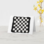 Carte d'anniversaire avec À damiers jeu de mots et (Fleur jaune)