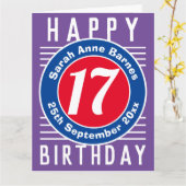 Carte d'anniversaire avec âge, nom et date (Fleur jaune)