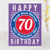 Carte d'anniversaire avec âge, nom et date (Fleur jaune)