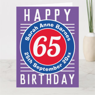 Carte d'anniversaire avec âge, nom et date