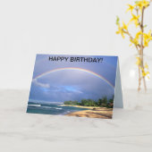 Carte d'anniversaire avec arc-en-ciel de bord de m (Fleur jaune)