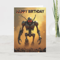 Carte d'anniversaire avec armure robotique