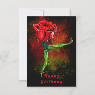 Carte d'anniversaire avec Ballerina Rose Ballet Da