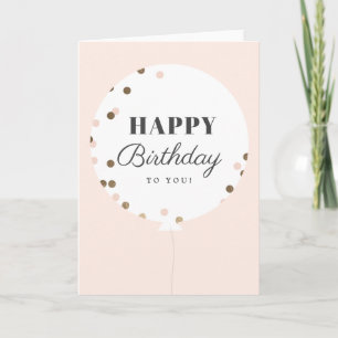 Carte d'anniversaire avec ballon en confettis