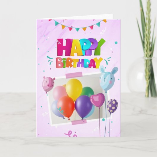 Carte d'anniversaire avec ballons (Devant)