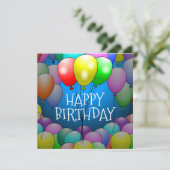 Carte d'anniversaire avec ballons (Debout devant)