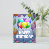 Carte d'anniversaire avec ballons (Debout devant)