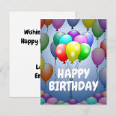 Carte d'anniversaire avec ballons (Devant / Derrière)