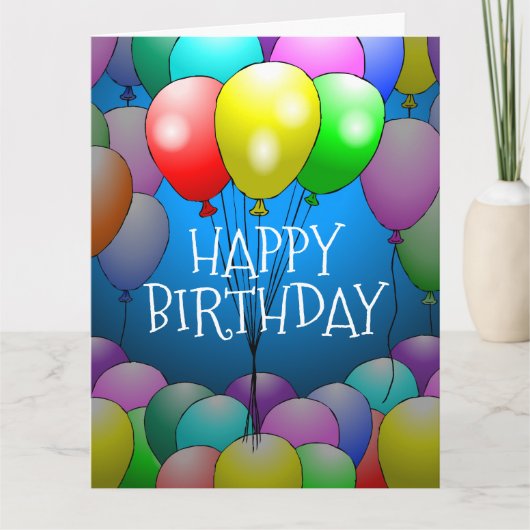 Carte d'anniversaire avec ballons (Devant)