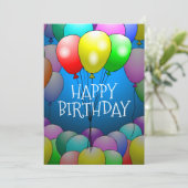 Carte d'anniversaire avec ballons (Debout devant)