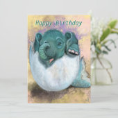 Carte d'anniversaire avec bébé Eléphant éclosion d (Debout devant)
