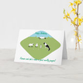 Carte d'anniversaire avec blague amusante mouton (Fleur jaune)