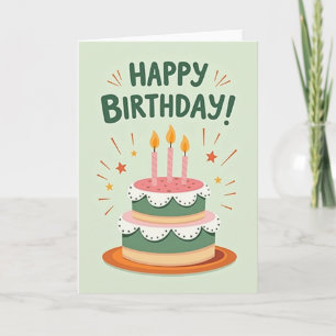 Carte d'anniversaire avec bougies allumées