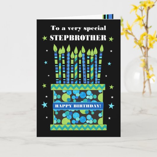 Carte d'anniversaire avec bougies pour gâteau de b (Fleur jaune)