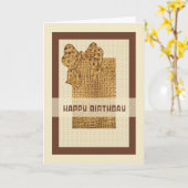 Carte d'anniversaire avec Burlap Design (Fleur jaune)