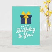 Carte d'anniversaire avec cadeau Navy (Fleur jaune)