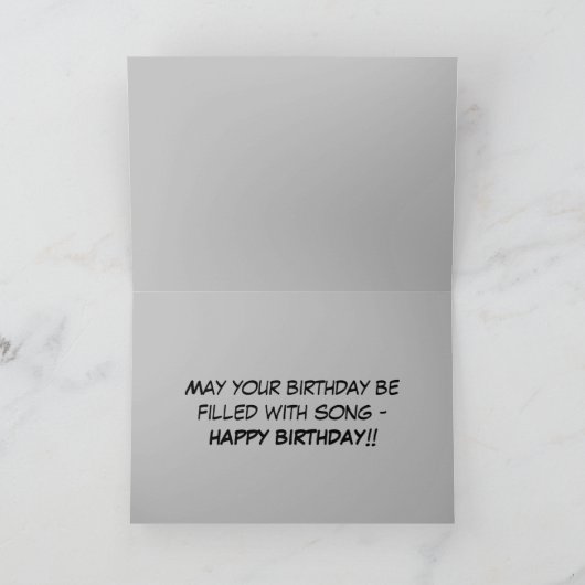 Carte d'anniversaire avec Cardinal à bec jaune (Intérieur)