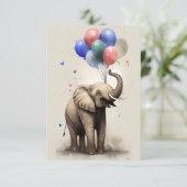 Carte d'anniversaire avec carte de voeux Elephant  (Debout devant)