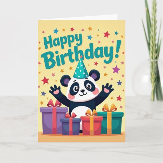Carte d'anniversaire avec chapeau de fête (Devant)