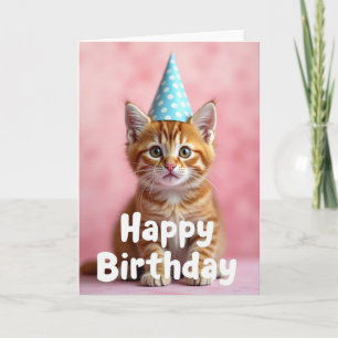 Carte d'anniversaire avec chapeau de fête pour cha