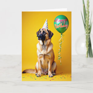 Carte d'anniversaire avec chapeau de fête pour chi