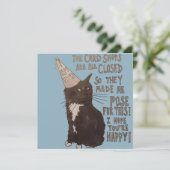 Carte d'anniversaire avec chat pour COVID19 Lockdo (Debout devant)