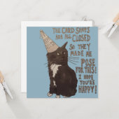 Carte d'anniversaire avec chat pour COVID19 Lockdo (Devant/Arrière en situation)