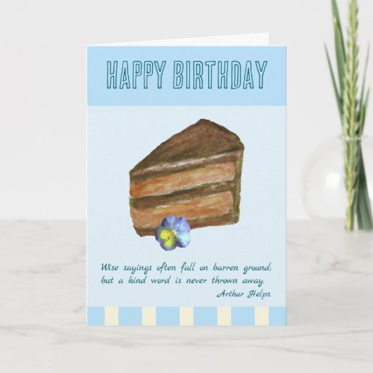 Carte d'anniversaire avec citation significative d (Devant)