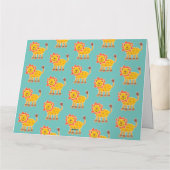 Carte d'anniversaire avec collage de lion personna (Dos)