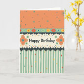 Carte d'anniversaire avec confettis (Fleur jaune)