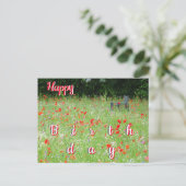 Carte d'anniversaire avec coquelicots et fleurs sa (Debout devant)