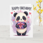 Carte d'anniversaire avec créature cadeau (Fleur jaune)